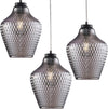 Sospensione-3-Luci-Maya-In-Ferro-Laccato-Nero-E-Vetro-Soffiato-Grigio-Specchiato