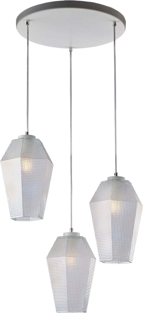 Sospensione-3-Luci-Prisma-In-Ferro-Laccato-Bianco-E-Vetro-Trasparente
