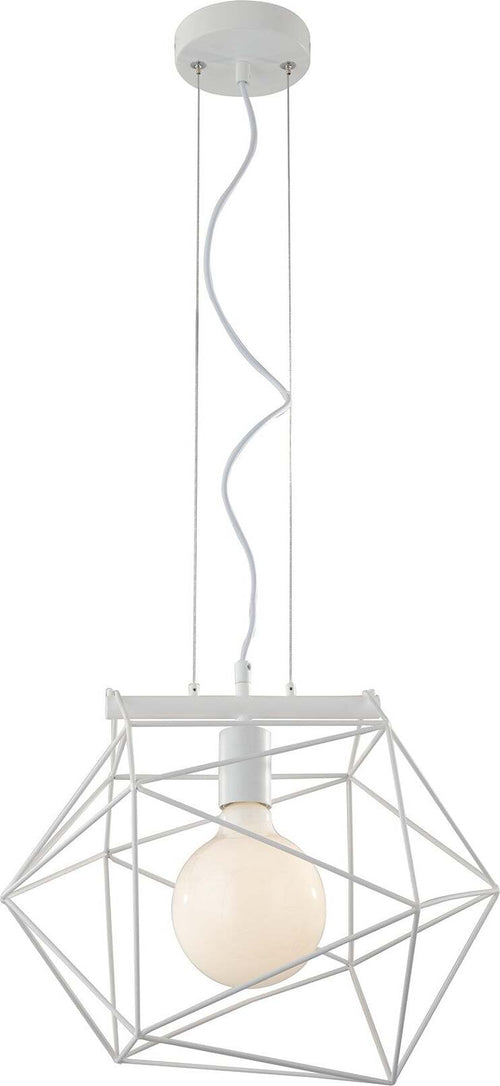 Sospensione Abraxas Bianca 1Xe27 40,5X29,5X31,6Cm Illuminazione/Illuminazione per interni/Lampadari lampade a sospensione e plafoniere/Lampade a sospensione Led Mall Home - Napoli, Commerciovirtuoso.it