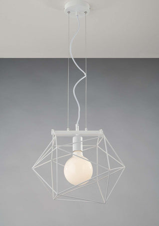 Sospensione Abraxas Bianca 1Xe27 40,5X29,5X31,6Cm Illuminazione/Illuminazione per interni/Lampadari lampade a sospensione e plafoniere/Lampade a sospensione Led Mall Home - Napoli, Commerciovirtuoso.it