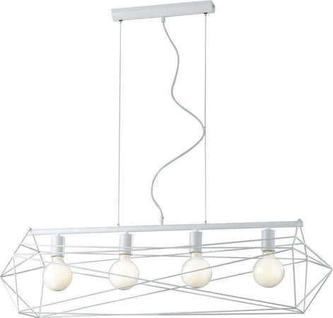 Sospensione Abraxas Bianca 4Xe27 106X29,5X29,5Cm Illuminazione/Illuminazione per interni/Lampadari lampade a sospensione e plafoniere/Lampade a sospensione Led Mall Home - Napoli, Commerciovirtuoso.it
