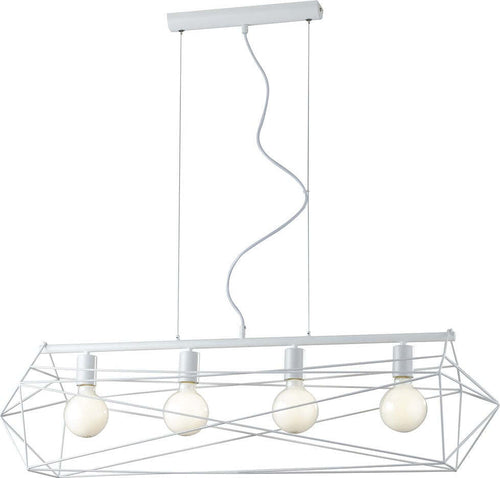 Sospensione Abraxas Bianca 4Xe27 106X29,5X29,5Cm Illuminazione/Illuminazione per interni/Lampadari lampade a sospensione e plafoniere/Lampade a sospensione Led Mall Home - Napoli, Commerciovirtuoso.it