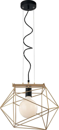 Sospensione Abraxas Nero/Oro 1Xe27 40,5X29,5X31,6Cm Illuminazione/Illuminazione per interni/Lampadari lampade a sospensione e plafoniere/Lampade a sospensione Led Mall Home - Napoli, Commerciovirtuoso.it