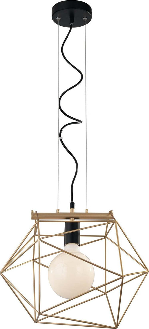 Sospensione Abraxas Nero/Oro 1Xe27 40,5X29,5X31,6Cm Illuminazione/Illuminazione per interni/Lampadari lampade a sospensione e plafoniere/Lampade a sospensione Led Mall Home - Napoli, Commerciovirtuoso.it