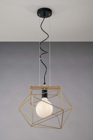 Sospensione Abraxas Nero/Oro 1Xe27 40,5X29,5X31,6Cm Illuminazione/Illuminazione per interni/Lampadari lampade a sospensione e plafoniere/Lampade a sospensione Led Mall Home - Napoli, Commerciovirtuoso.it