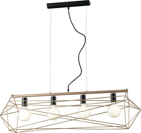 Sospensione Abraxas Nero/Oro 4Xe27 106X29,5X29,5Cm Illuminazione/Illuminazione per interni/Lampadari lampade a sospensione e plafoniere/Lampade a sospensione Led Mall Home - Napoli, Commerciovirtuoso.it