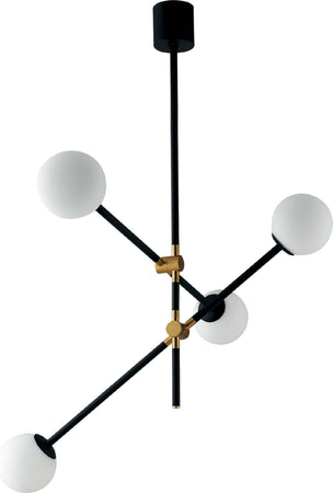 Sospensione Antitesi Nera/Oro 4Xe14 105,9X85X19,8Cm Illuminazione/Illuminazione per interni/Lampadari lampade a sospensione e plafoniere/Lampade a sospensione Led Mall Home - Napoli, Commerciovirtuoso.it