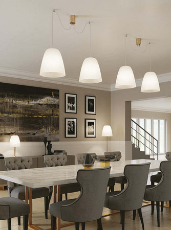 Sospensione Ares Bianca 2Xe27 35X300Cm Illuminazione/Illuminazione per interni/Lampadari lampade a sospensione e plafoniere/Lampade a sospensione Led Mall Home - Napoli, Commerciovirtuoso.it