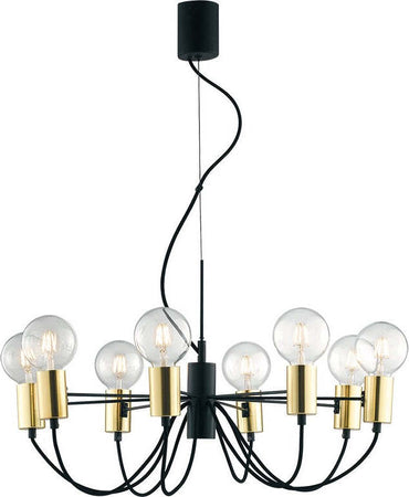 Sospensione Axon Nera/Oro 8Xe27 66X25,6Cm Illuminazione/Illuminazione per interni/Lampadari lampade a sospensione e plafoniere/Lampade a sospensione Led Mall Home - Napoli, Commerciovirtuoso.it