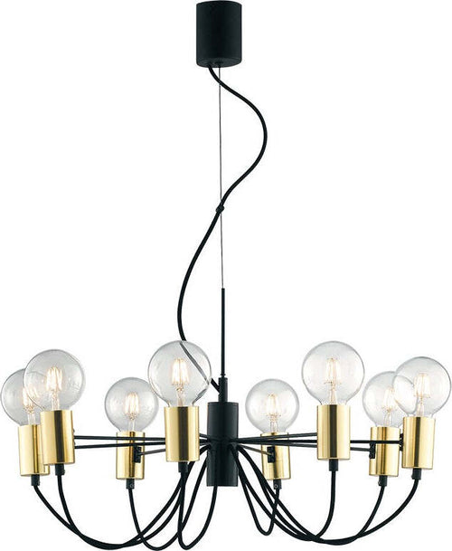 Sospensione Axon Nera/Oro 8Xe27 66X25,6Cm Illuminazione/Illuminazione per interni/Lampadari lampade a sospensione e plafoniere/Lampade a sospensione Led Mall Home - Napoli, Commerciovirtuoso.it