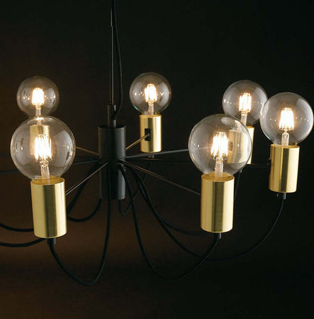 Sospensione Axon Nera/Oro 8Xe27 66X25,6Cm Illuminazione/Illuminazione per interni/Lampadari lampade a sospensione e plafoniere/Lampade a sospensione Led Mall Home - Napoli, Commerciovirtuoso.it