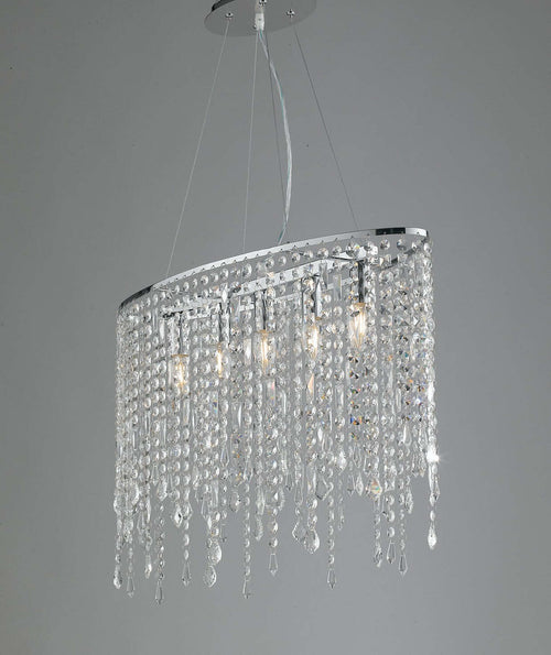 Sospensione Breeze Cromo 5Xe14 66,5X23,5X46Cm Illuminazione/Illuminazione per interni/Lampadari lampade a sospensione e plafoniere/Lampade a sospensione Led Mall Home - Napoli, Commerciovirtuoso.it