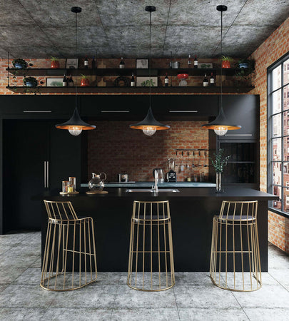 Sospensione Broadway Nera 1Xe27 35X18,5Cm Illuminazione/Illuminazione per interni/Lampadari lampade a sospensione e plafoniere/Lampade a sospensione Led Mall Home - Napoli, Commerciovirtuoso.it