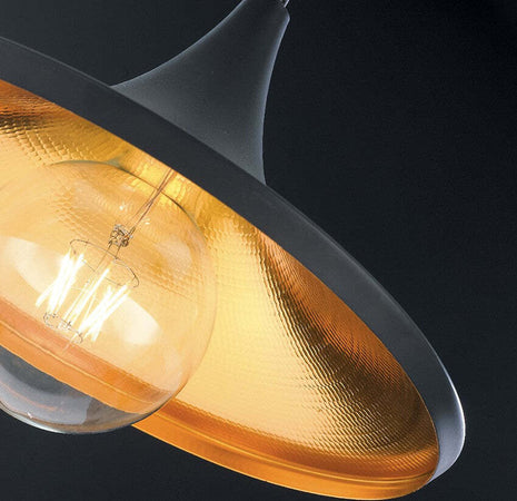 Sospensione Broadway Nera 1Xe27 35X18,5Cm Illuminazione/Illuminazione per interni/Lampadari lampade a sospensione e plafoniere/Lampade a sospensione Led Mall Home - Napoli, Commerciovirtuoso.it