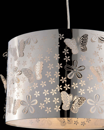 Sospensione Butterfly Cromo 1Xe27 35X22Cm Illuminazione/Illuminazione per interni/Lampadari lampade a sospensione e plafoniere/Lampade a sospensione Led Mall Home - Napoli, Commerciovirtuoso.it