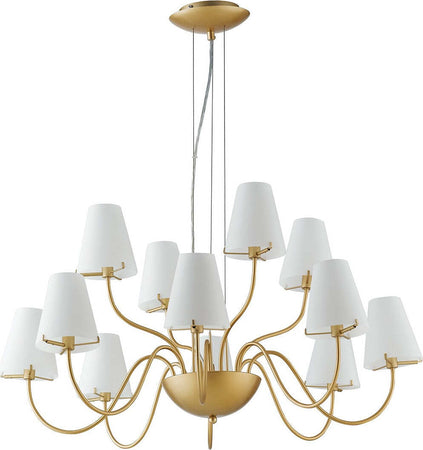 Sospensione Canto Oro 12Xg9 83X40,5Cm Illuminazione/Illuminazione per interni/Lampadari lampade a sospensione e plafoniere/Lampade a sospensione Led Mall Home - Napoli, Commerciovirtuoso.it