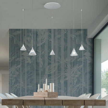 Sospensione-Cavi-Distanziati-Contemporanea-Cony-Metallo-Bianco-Led-35W