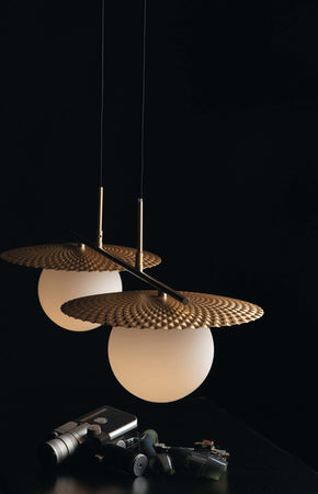 Sospensione Chaplin Oro 2Xe27 97X38,5Cm Illuminazione/Illuminazione per interni/Lampadari lampade a sospensione e plafoniere/Lampade a sospensione Led Mall Home - Napoli, Commerciovirtuoso.it