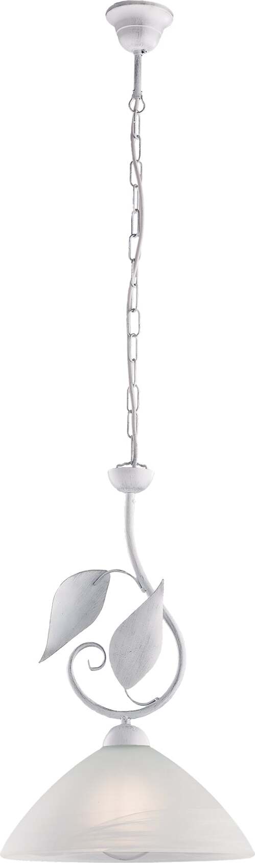 Sospensione-Classica-Esse-1-Luce-Ferro-Battuto-E-Vetro-Bianco-E-Argento