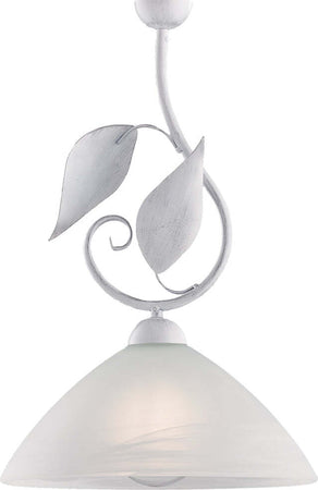 Sospensione-Classica-Esse-1-Luce-Ferro-Battuto-E-Vetro-Bianco-E-Argento