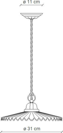 Sospensione-Classica-L'Aquila-Ottone-E-Ceramica-Decorato-Diam.-31Cm-1-Luce-E27