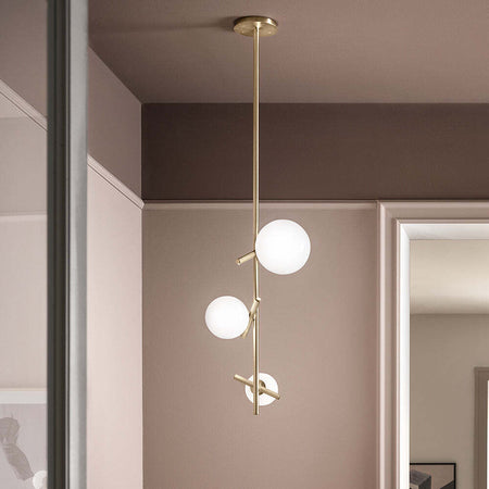 Sospensione-Classica-Posy-Metallo-Rame-Vetro-3-Luci