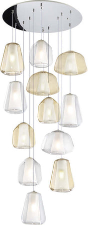 Sospensione-Contem-Tonda-Double-Skin-Metallo-Cromo-Vetro-Mix-Trasp-Ambra-12-Luci