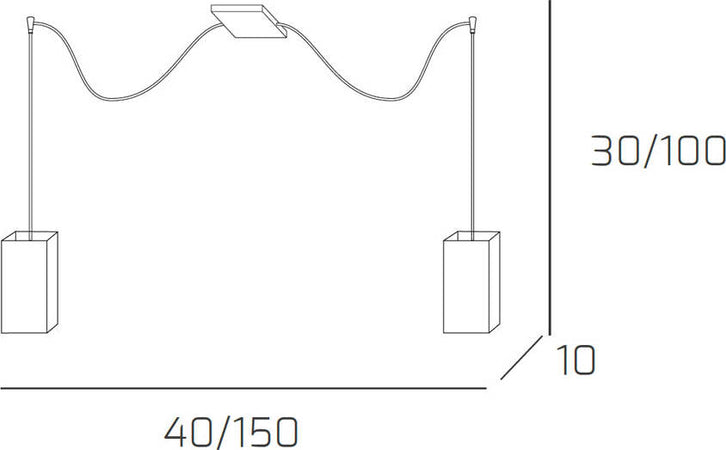 Sospensione-Contemp-Crazy-Con-Decentratori-Metallo-Cromo-Vetro-Bianco-2-Luci-E27