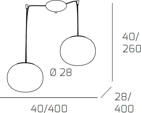 Sospensione-Contemp-Decentratori-Soft-Metallo-Cromo-Vetro-Opaco-2-Luci-E27-28Cm