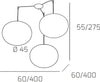 Sospensione-Contemp-Decentratori-Soft-Metallo-Cromo-Vetro-Opaco-3-Luci-E27-45Cm