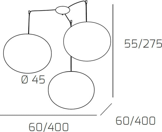 Sospensione-Contemp-Decentratori-Soft-Metallo-Cromo-Vetro-Opaco-3-Luci-E27-45Cm