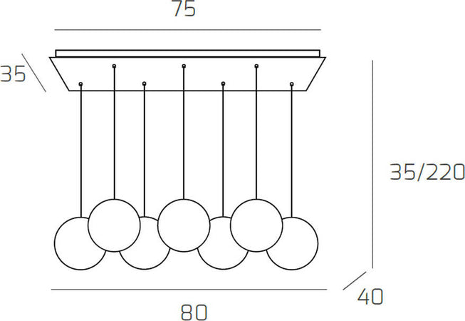 Sospensione-Contemp-Eclipse-Metallo-Cromo-Vetro-Trasparente-Ambra-7-Luci-G9