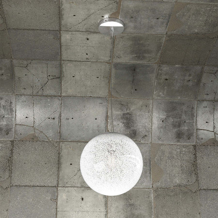 Sospensione-Contemp-Glitter-Metallo-Cromo-Vetro-Soffiato-Trasp-1-Luce-E27-25Cm