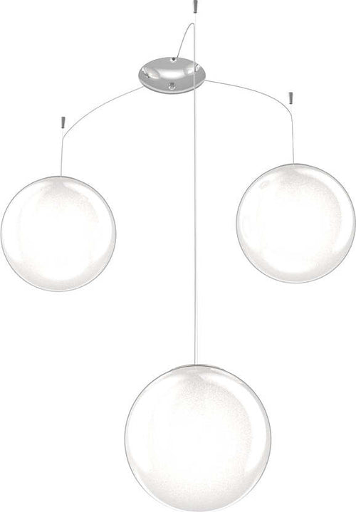 Sospensione-Contemp-Glitter-Metallo-Cromo-Vetro-Soffiato-Trasp-3-Luci-E27-25Cm