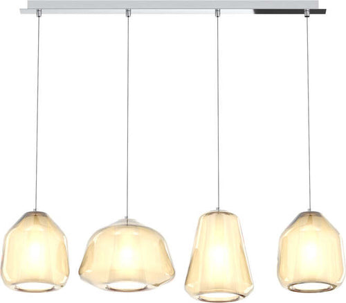 Sospensione-Contemp.-Rett.-Double-Skin-Metallo-Cromo-Vetro-Mix-Ambra-4-Luci-E27