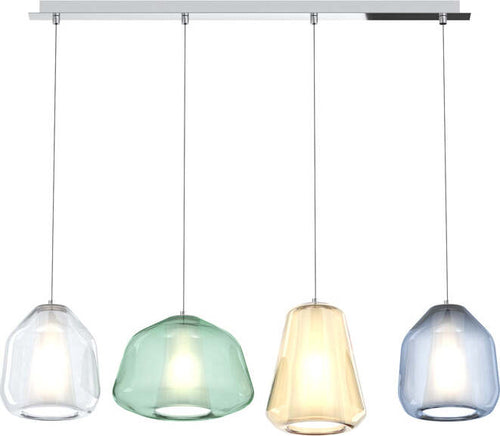 Sospensione-Contemp.-Rett.-Double-Skin-Metallo-Cromo-Vetro-Mix-Multicolor-4-Luci