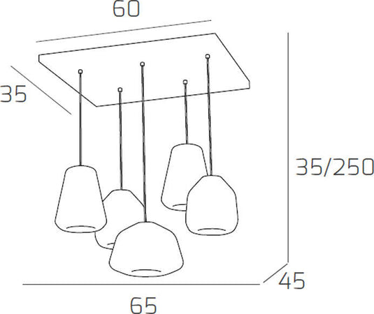 Sospensione-Contemp-Rett-Double-Skin-Metallo-Cromo-Vetro-Mix-Trasp-Fumè-5-Luci