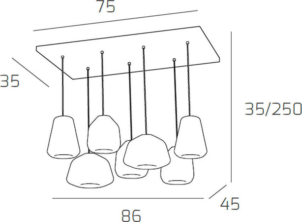Sospensione-Contemp-Rett-Double-Skin-Metallo-Cromo-Vetro-Mix-Trasp-Fumè-7-Luci