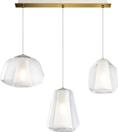 Sospensione-Contemp.-Rett.-Double-Skin-Metallo-Ottone-Vetro-Mix-Trasp.-3-Luci