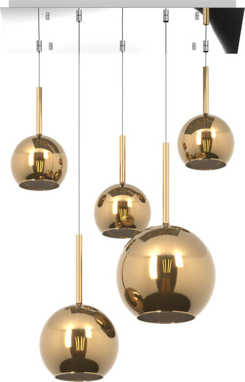 Sospensione-Contemp.-Rett.-Future-Metallo-Cromo-Vetro-Oro-5-Luci-E27