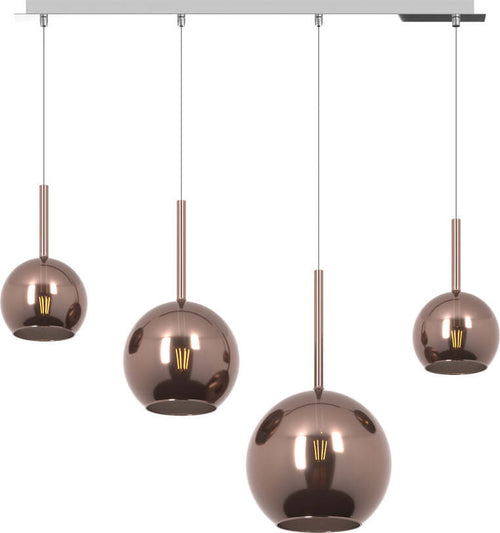 Sospensione-Contemp.-Rett.-Future-Metallo-Cromo-Vetro-Rame-4-Luci-E27