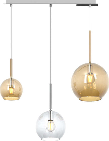 Sospensione-Contemp.-Rett.-Future-Metallo-Cromo-Vetro-Trasp.-E-Ambra-3-Luci-E27