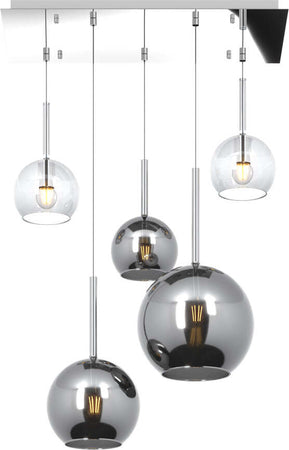 Sospensione-Contemp.-Rett.-Future-Metallo-Cromo-Vetro-Trasp.-E-Cromo-5-Luci-E27