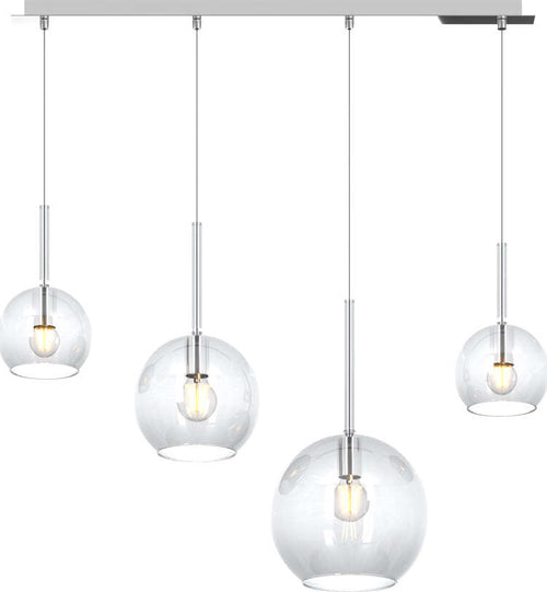 Sospensione-Contemp.-Rett.-Future-Metallo-Cromo-Vetro-Trasparente-4-Luci-E27