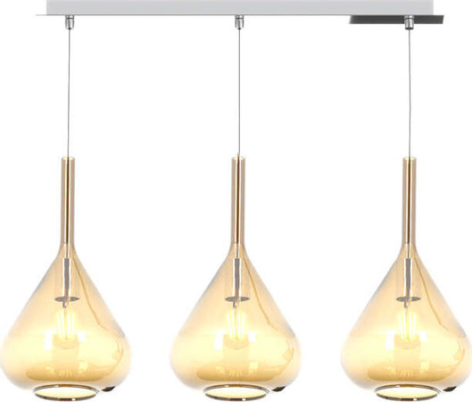 Sospensione-Contemp-Rett-Kona-Metallo-Cromo-Vetro-Ambra-3-Luci-E27