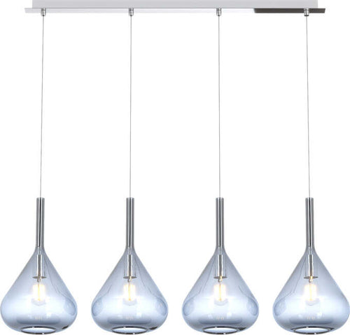 Sospensione-Contemp-Rett-Kona-Metallo-Cromo-Vetro-Blu-4-Luci-E27