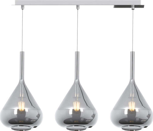 Sospensione-Contemp-Rett-Kona-Metallo-Cromo-Vetro-Fumè-3-Luci-E27