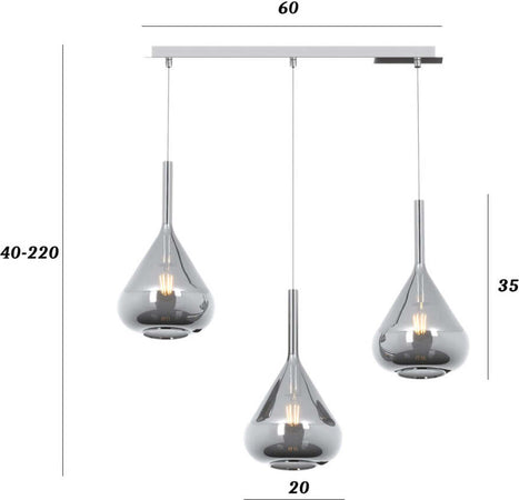 Sospensione-Contemp-Rett-Kona-Metallo-Cromo-Vetro-Fumè-3-Luci-E27