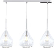 Sospensione-Contemp-Rett-Kona-Metallo-Cromo-Vetro-Trasparente-3-Luci-E27