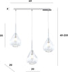 Sospensione-Contemp-Rett-Kona-Metallo-Cromo-Vetro-Trasparente-3-Luci-E27